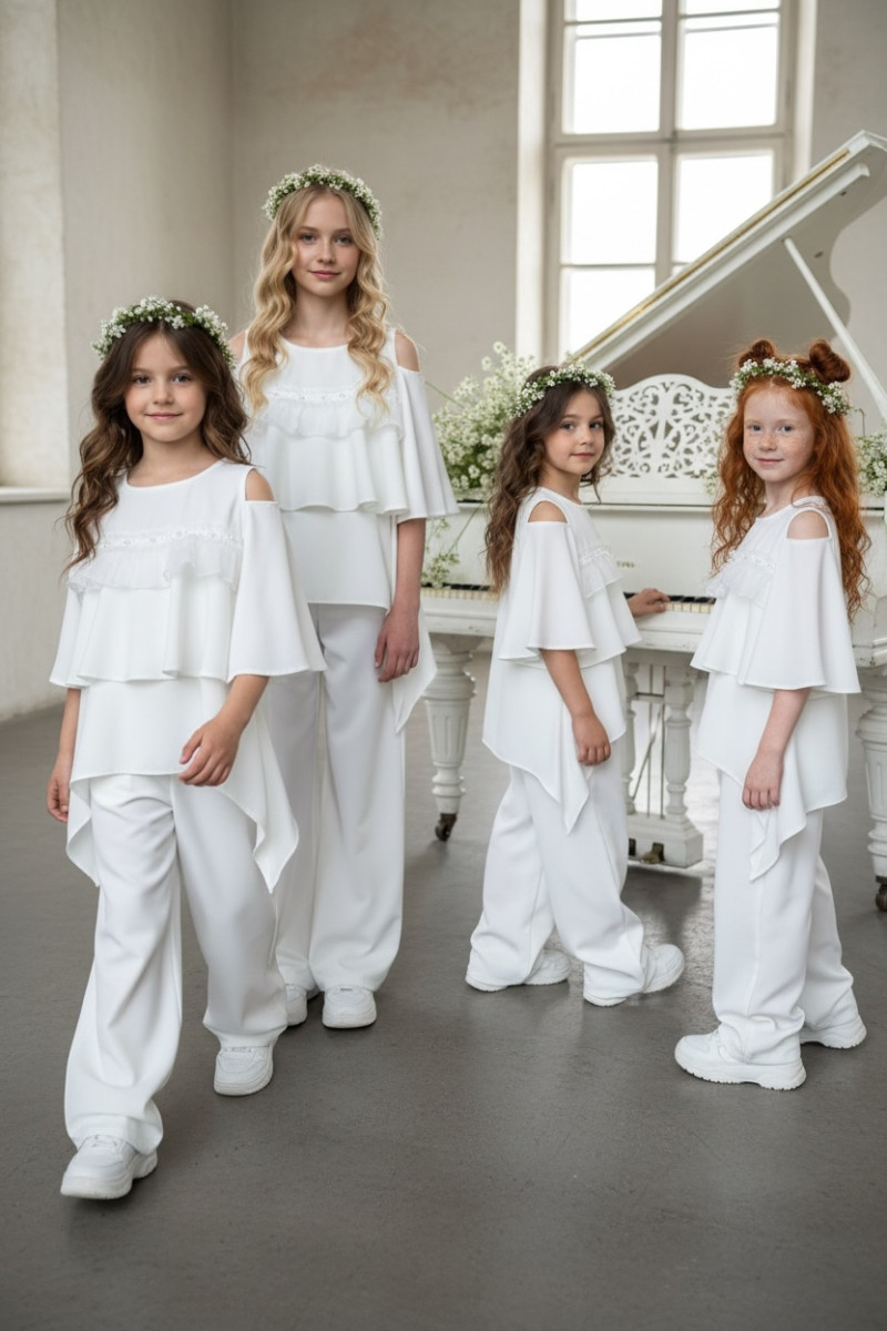 Komplet bluzka i spodnie Lorein Falbanki