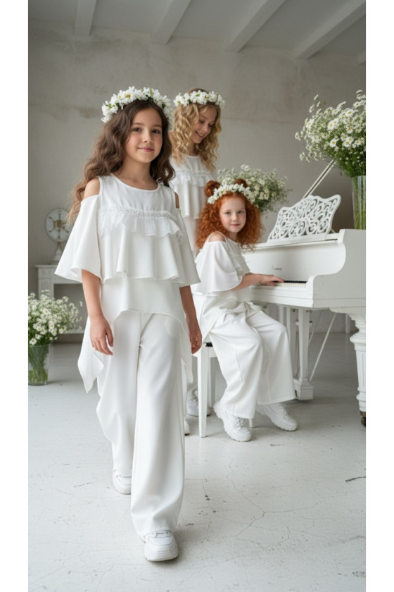 Komplet bluzka i spodnie Lorein Falbanki