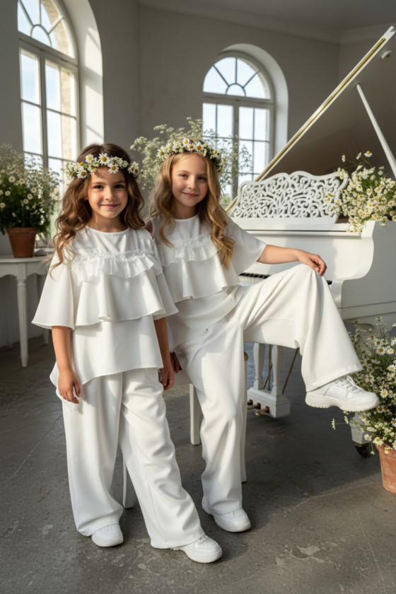 Komplet bluzka i spodnie Lorein Falbanki