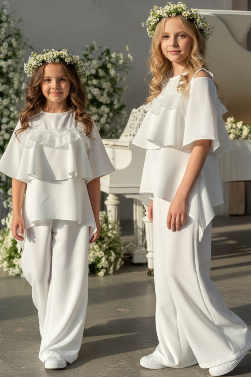 Komplet bluzka i spodnie Lorein Falbanki