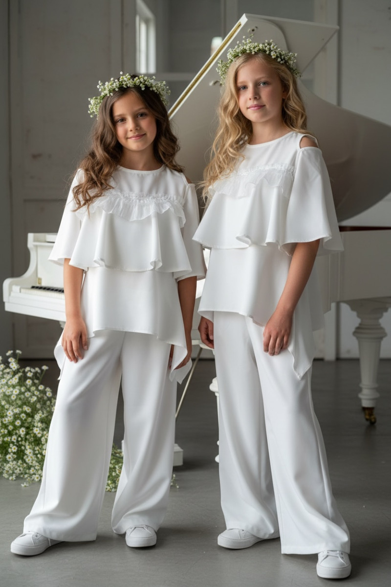 Komplet bluzka i spodnie Lorein Falbanki