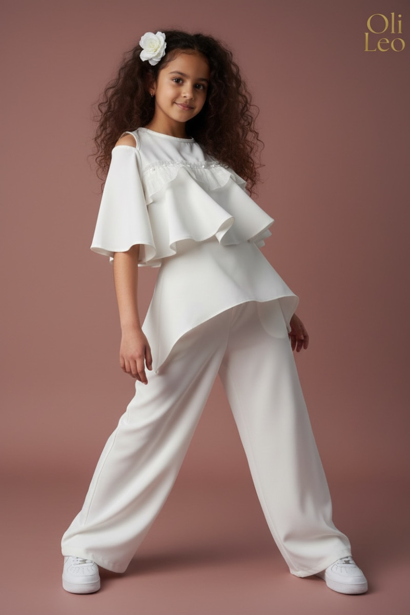 Komplet bluzka i spodnie Lorein Falbanki