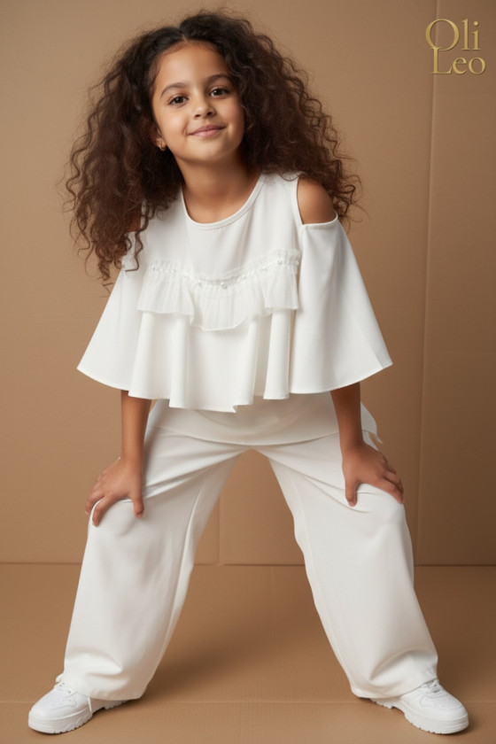 Komplet bluzka i spodnie Lorein Falbanki