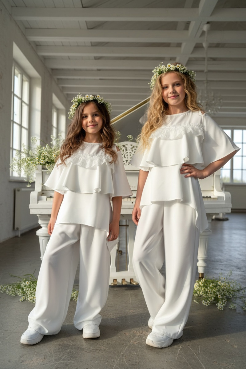 Komplet bluzka i spodnie Lorein Falbanki