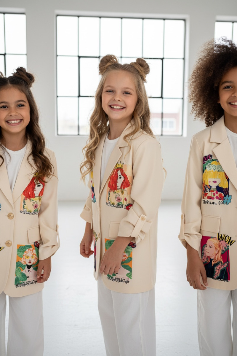 Marynarka dla dziewczynki Wow ecru