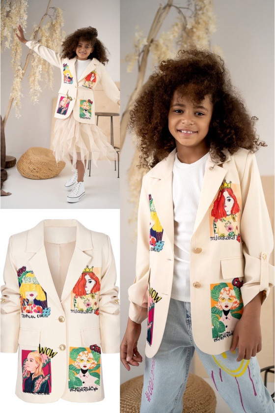 Marynarka dla dziewczynki Wow ecru