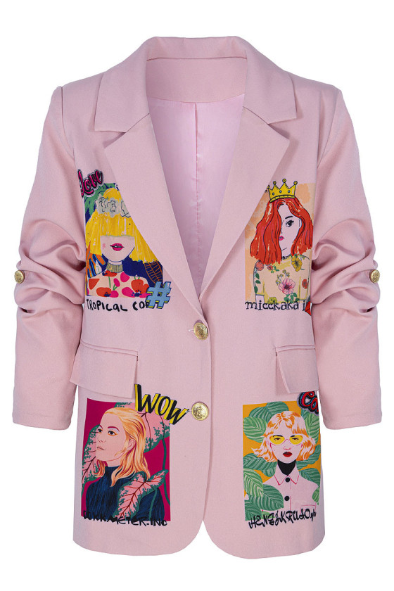 Marynarka dla dziewczynki Wow pudrowy różowy