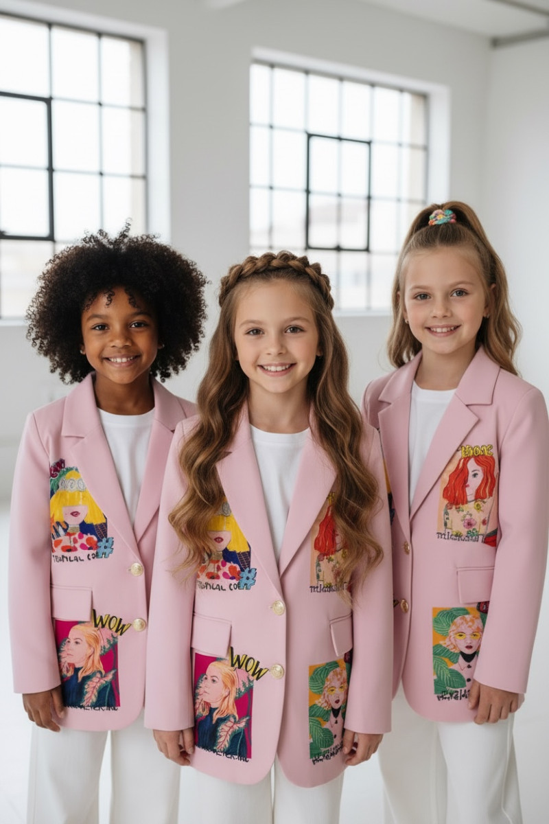 Marynarka dla dziewczynki Wow pudrowy różowy